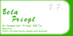 bela priegl business card